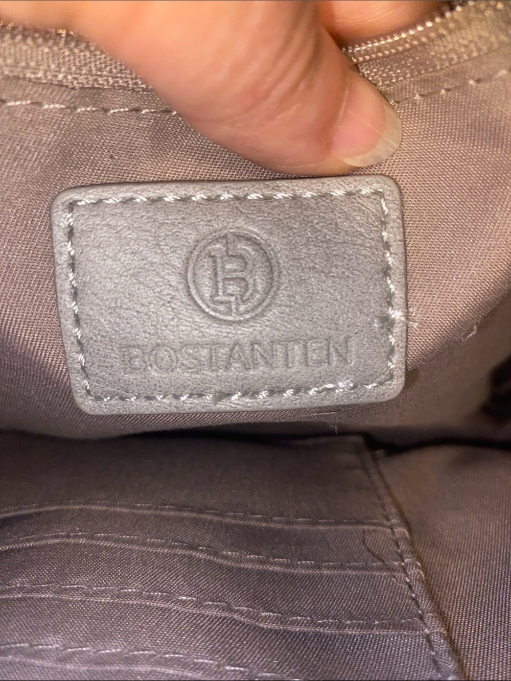 Light Gray Faux-Leather Sling Backpack with Patterned Strap - Picture 2 of 11